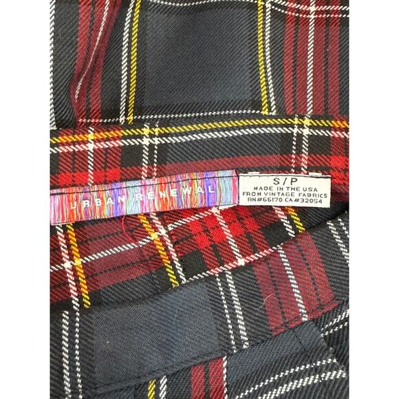 Urban Renewal Gray & Red Plaid High Waisted Straight Trousers Pants Size S - Picture 7 of 9